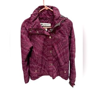 Columbia Women's Puffer Jacket Hooded Purple Winter Snowboarding Ski Medium